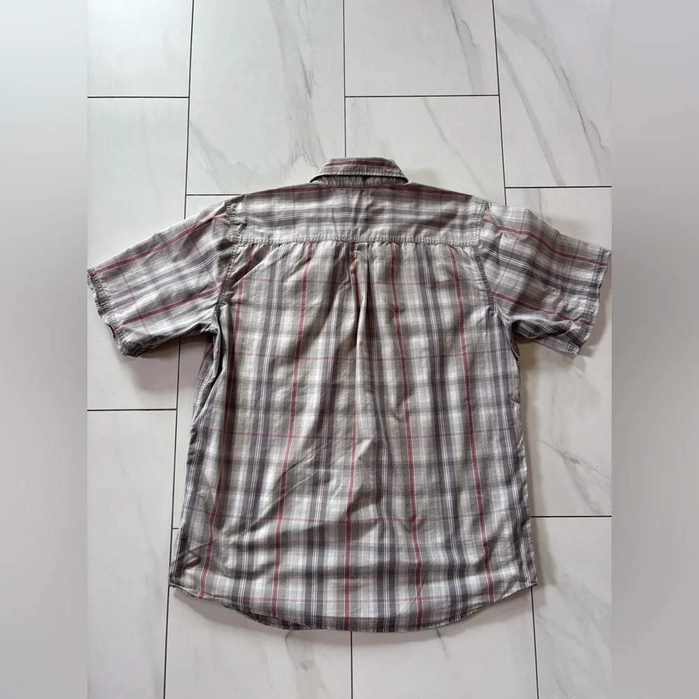 3/$30 Carhartt Men's Relaxed Fit Plaid Short Sleeve Button-Down Shirt size large - Picture 6 of 6